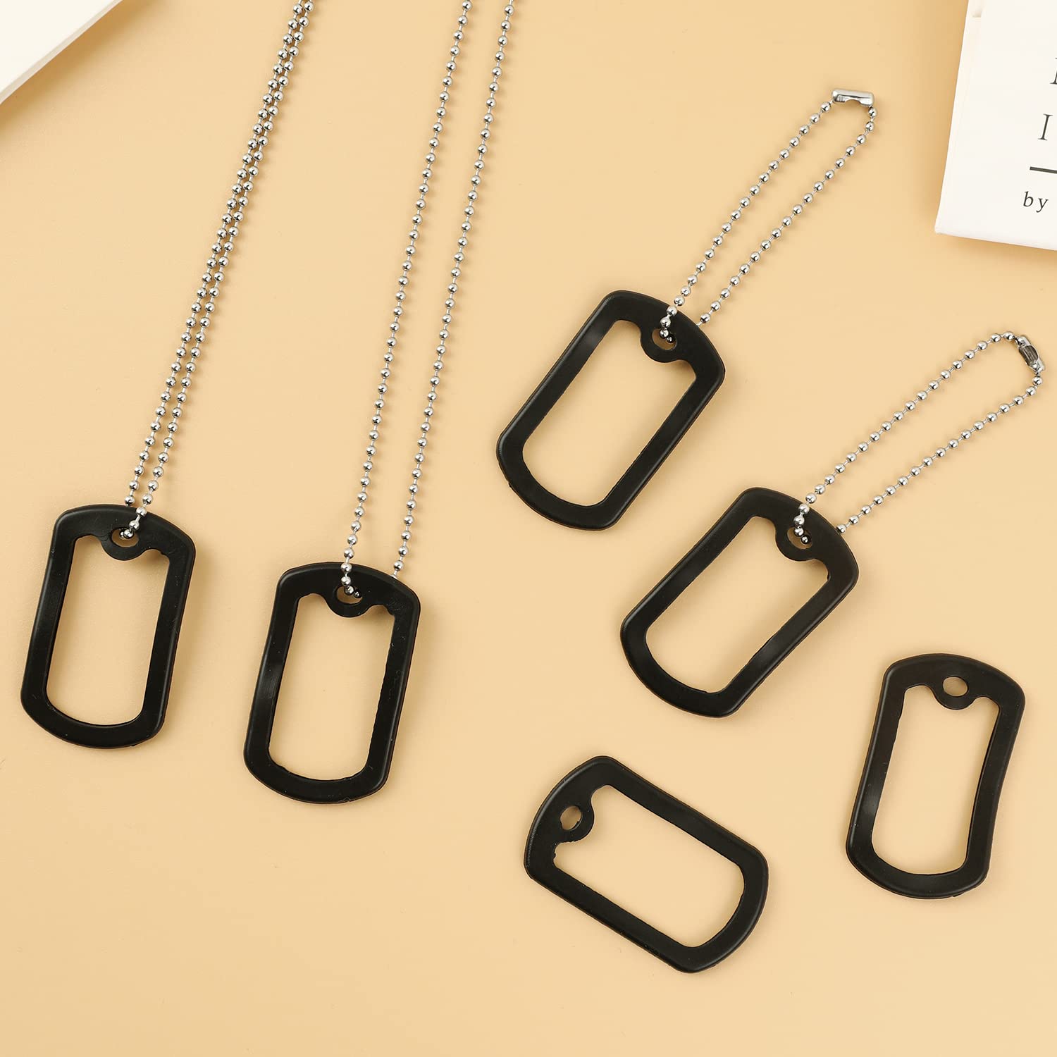 10 Pack Military Dog Tag Silencers, Military Engraved Dog Tag Silicone Case With 4 Chains Black Army Dog Tags Silencers For Authentic Military Id Tags Rubbers Case To Reduce Noise And Protect Tag