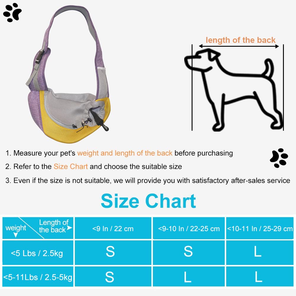 Feimax Pet Dog Sling Carrier Puppy Pet Slings Bag For Small Dogs Cats Satchel Carriers Breathable Mesh Hand Free With Adjustable