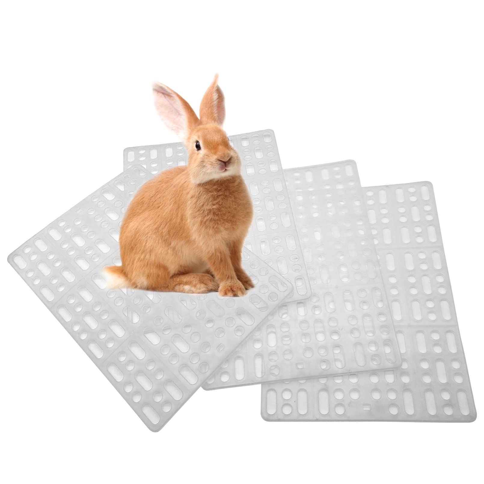 4 Pcs Rabbit Feet Pad Plastic Bunny Cage Floor Mat Foot Resting Hole Leak Water Nest Mat Pet For Small Animal Hamster Rat Chinch