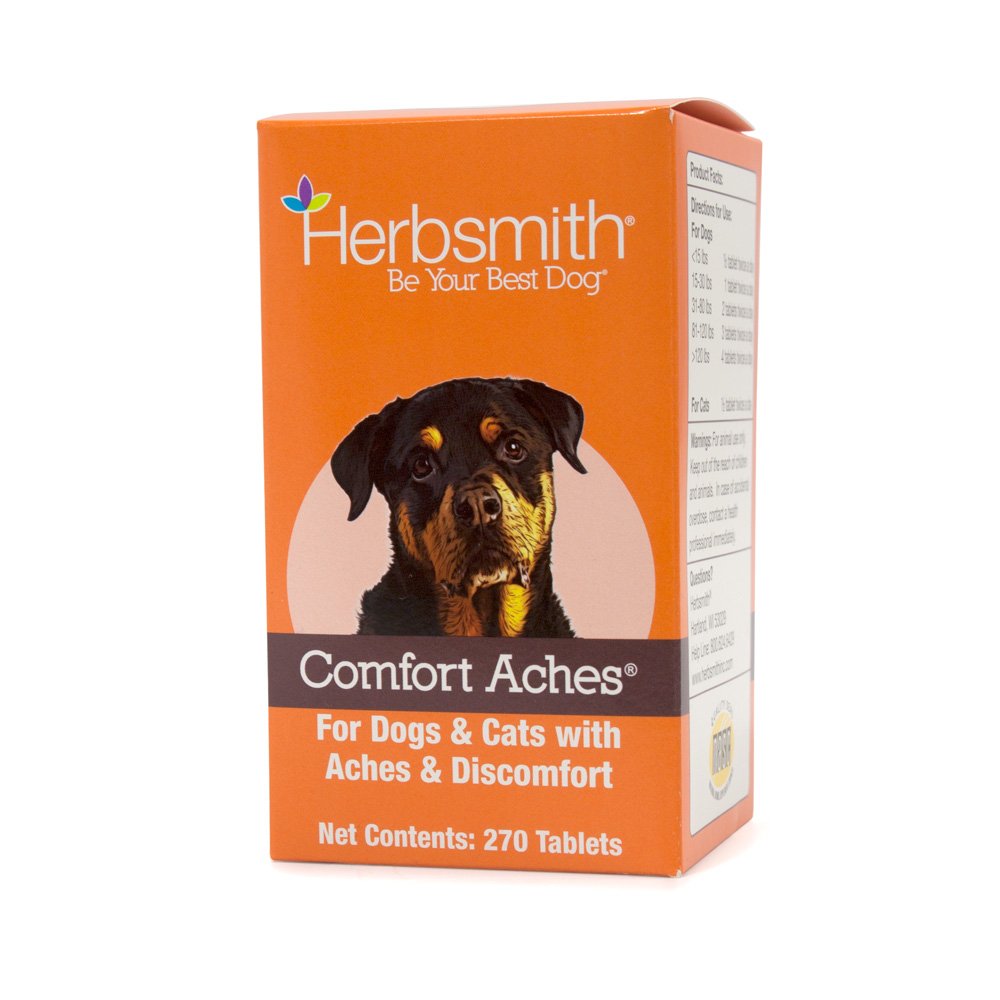Herbsmith Comfort Aches - Herbal Pain Relief for Dogs + Cats - For Pet Aches + Pains - Anti-Inflammatory Supplement - 270 Tablet