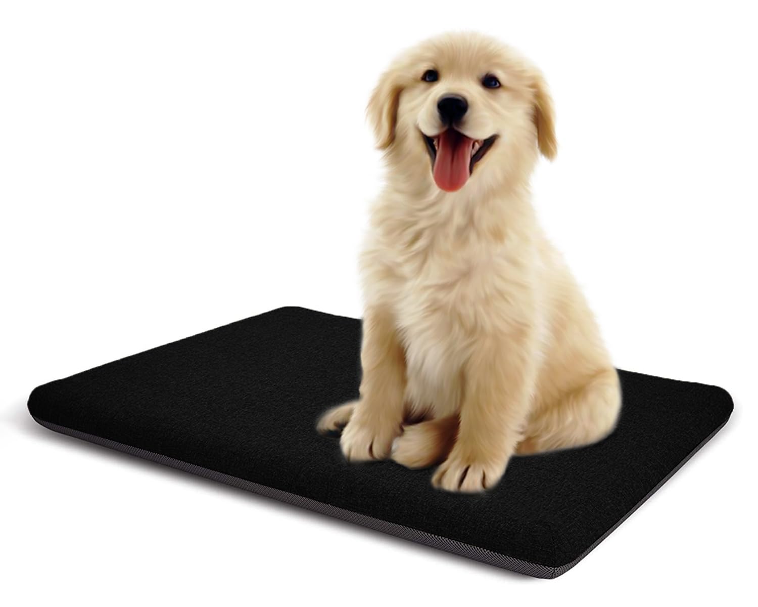 Panku Orthopedic Dog Beds For Median Dogs, Dog Pad For Crate With Durable Washable Waterproof Linen Removable Cover, Black