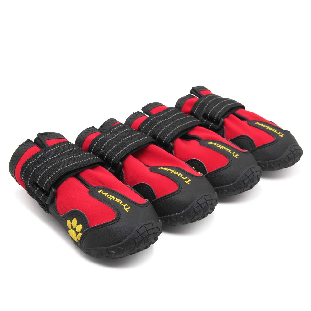 Mokcci Truelove Dog Boots Waterproof Dog Shoes With Reflective Straps For Small Medium Large Dog, Size 5 (Pack Of 4)