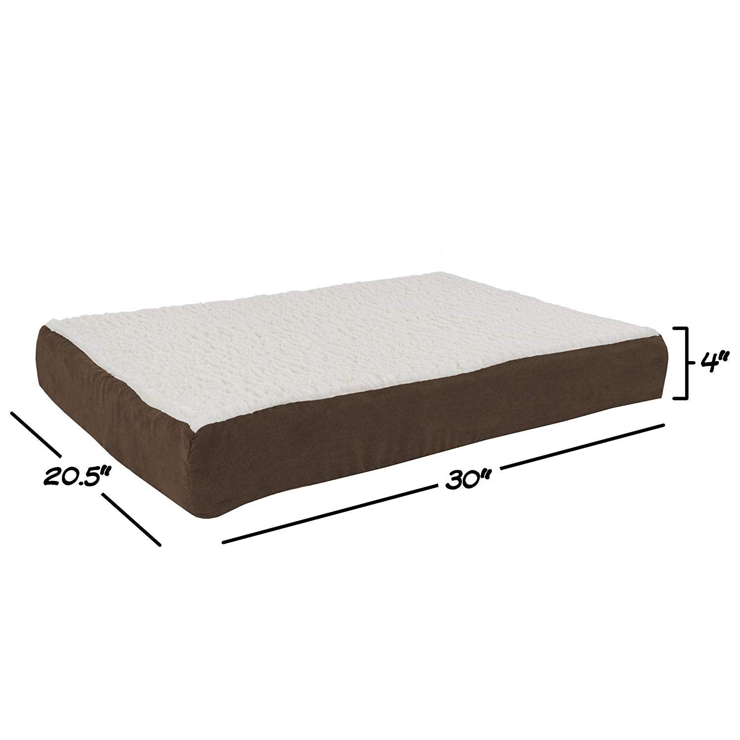Orthopedic Dog Bed ? 2-Layer Memory Foam Dog Bed with Machine Washable Sherpa Cover ? 30x20.5 Dog Bed for Medium Dogs up to 45lb