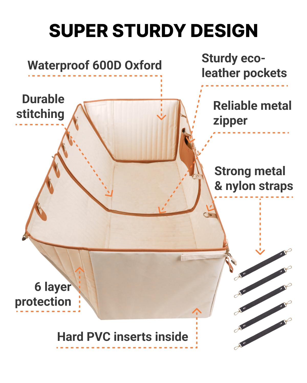 Owleys Back Seat Extender For Dogs Premium Dog Hammock For Car | Back Seat Pet Cover For Dogs | Dog Covers For Cars Back Seat (B