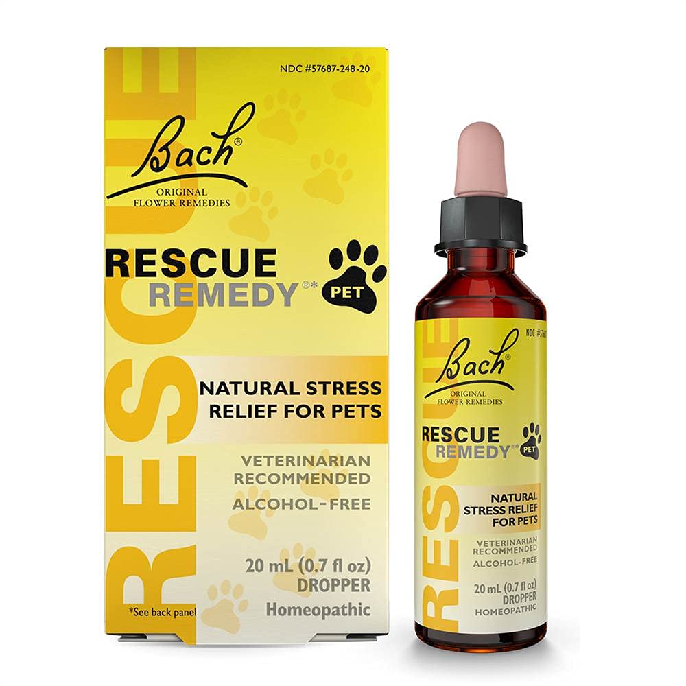 Rescue Remedy Pet Dropper - 20mL, Pack of 2 - Stress & Tension Support for Dogs & Cats with Bach Natural Flower Essences - Sedat