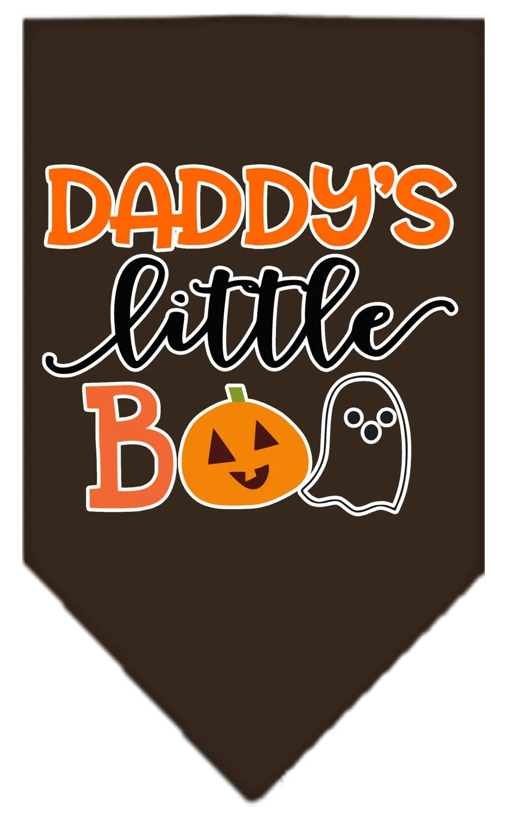 Halloween Pet and Dog Bandana Screen Printed, "Daddy's Little Boo" Emerald Green Small
