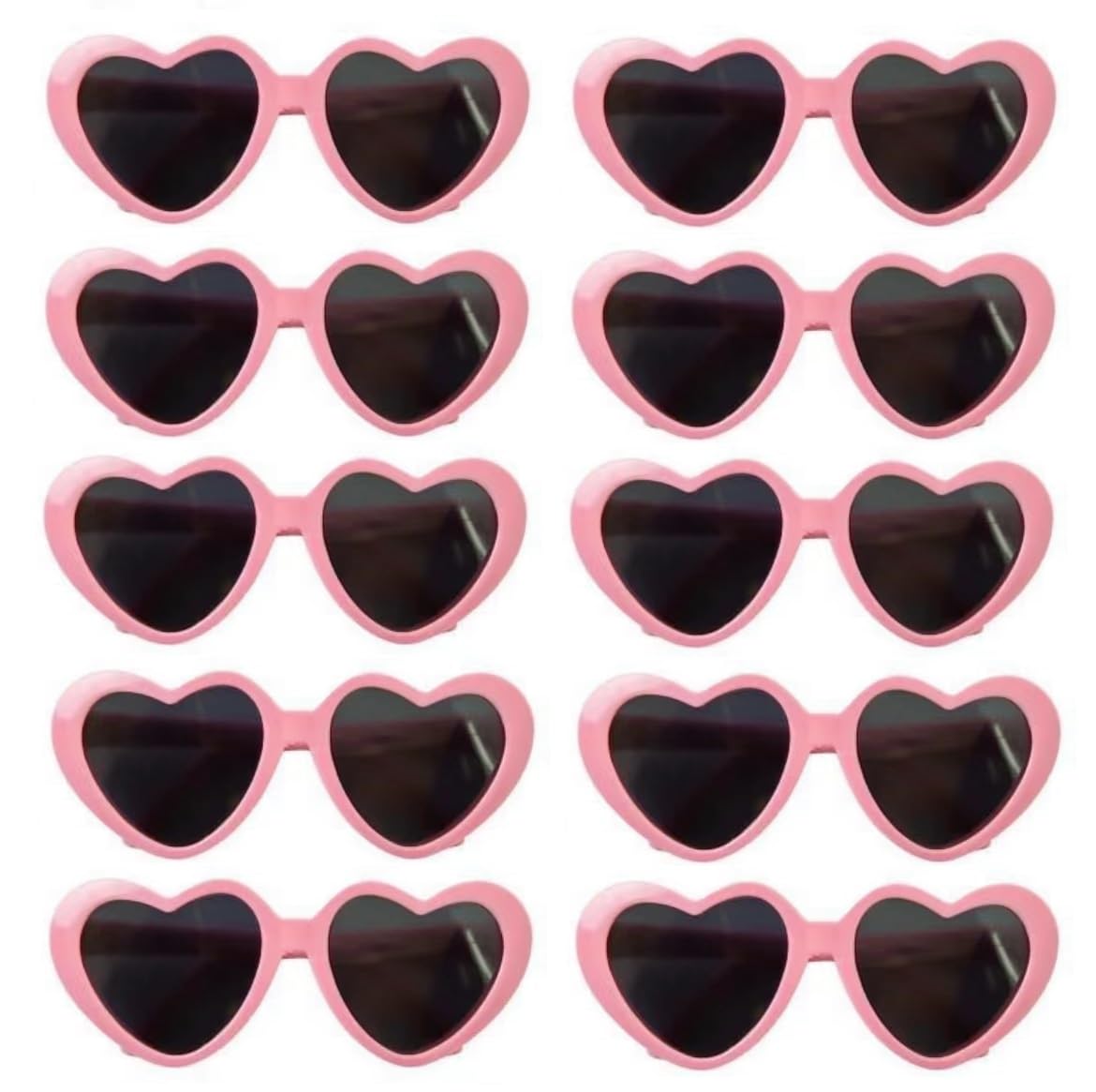10 Pcs Lovely Heart Shape Pet Cat Glasses Eye-Wear Sunglasses For Little Dog Cat Party Costume Dress Up Favors (Pink)