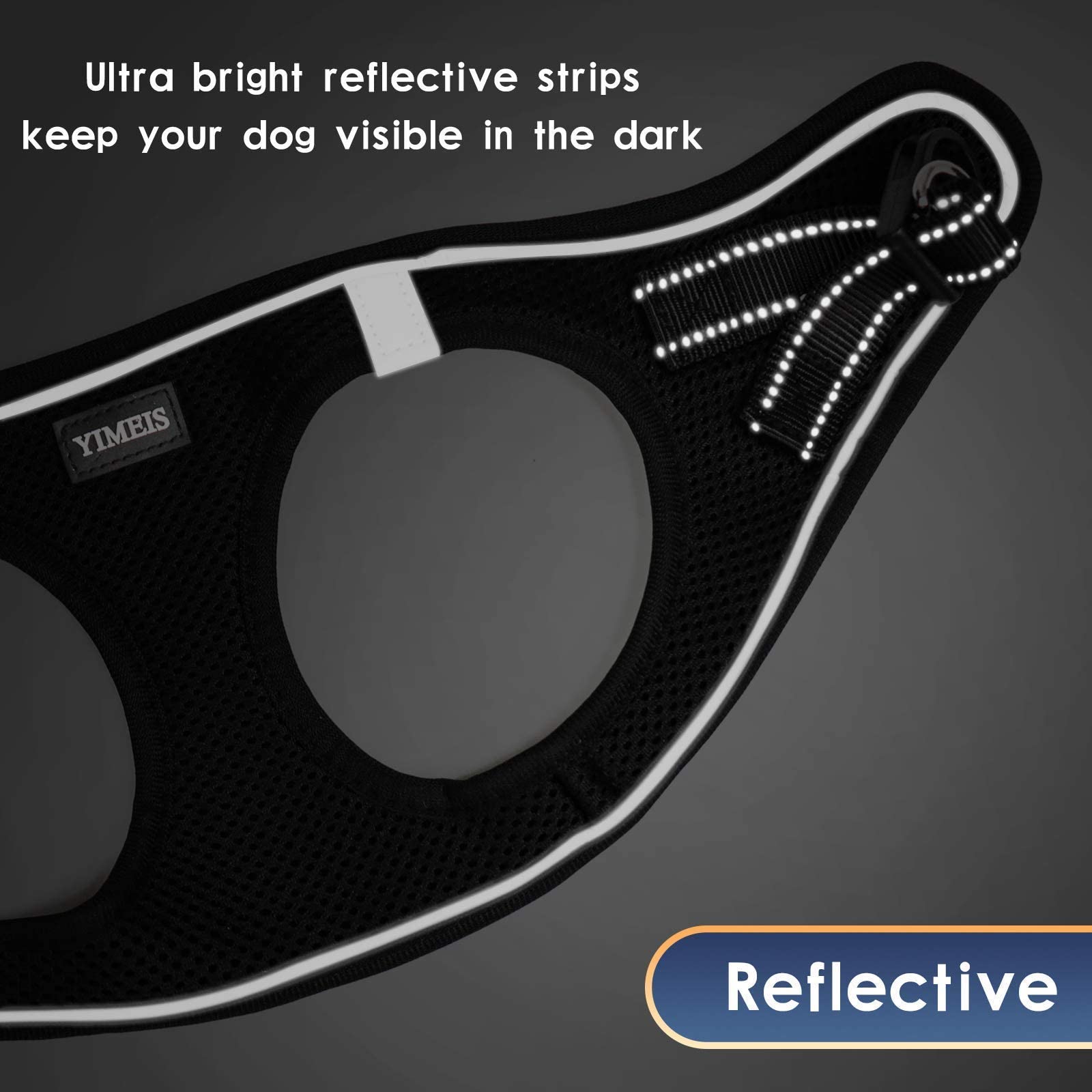 Yimeis Dog Harness And Leash Set, No Pull Soft Mesh Pet Harness, Reflective Adjustable Puppy Vest For Small Medium Large Dogs, Cats (Black-Update, Small (Pack Of 1))