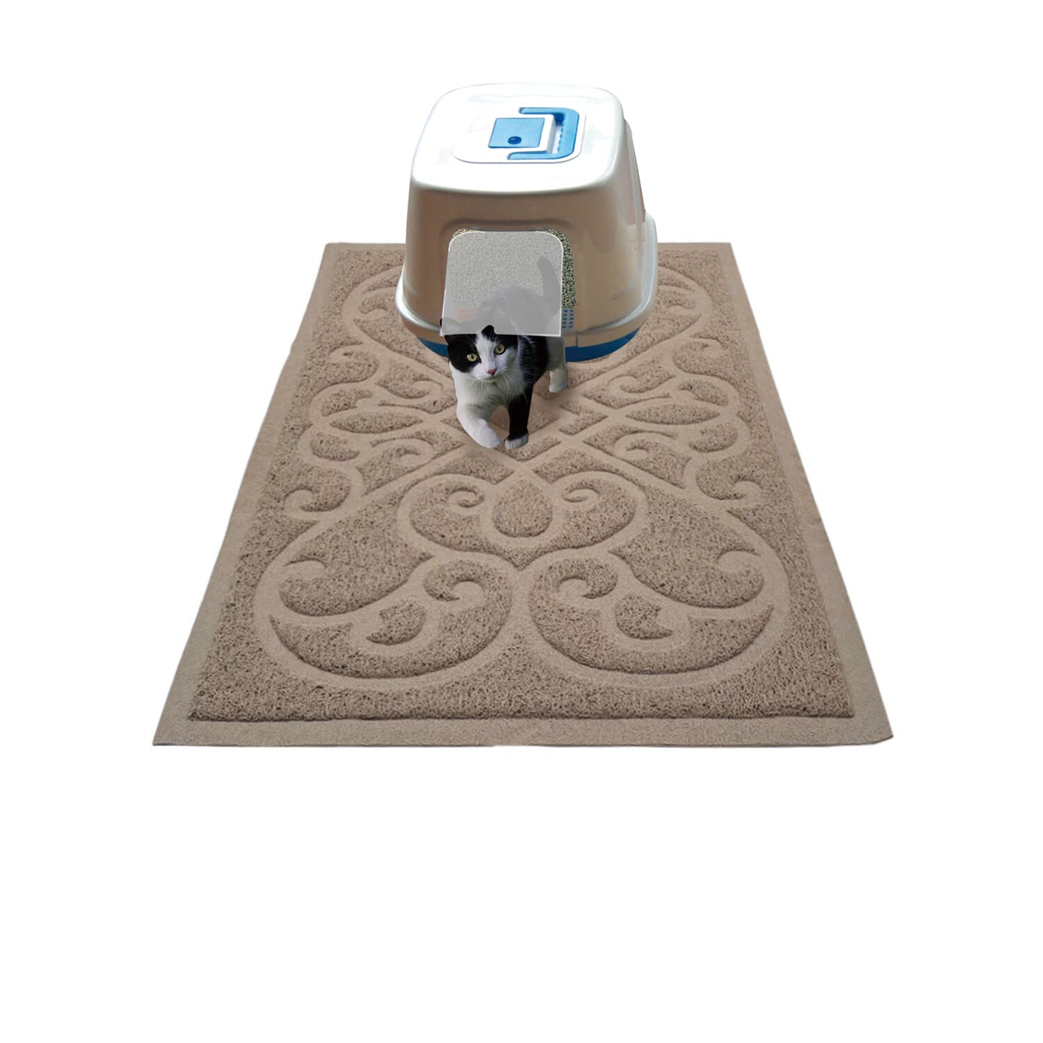 Petlike Cat Litter Mat, Thick Litter Trapping Mat, Durable Litter Box Mat Waterproof, Indoor Mat Washable Mats With Non-Slip Backing, Soft On Kitty Paws And Easy To Clean, Phthalate Free