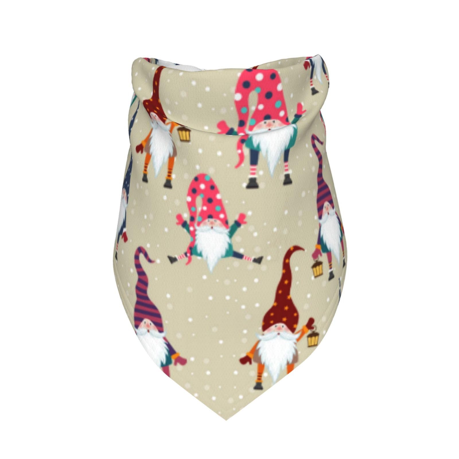 Cute Funny Christmas Gnome Gnomes Casual Funny Funky Dog Bandana Scarf Triangle Bibs Pet Accessories Cat Kerchief