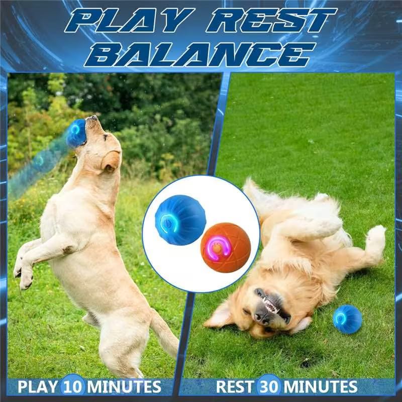 WLLEADG Shaky Ball Toy - Interactive, Vibrating Ball for Small, Medium & Large Dogs - USB Rechargeable (Orange)