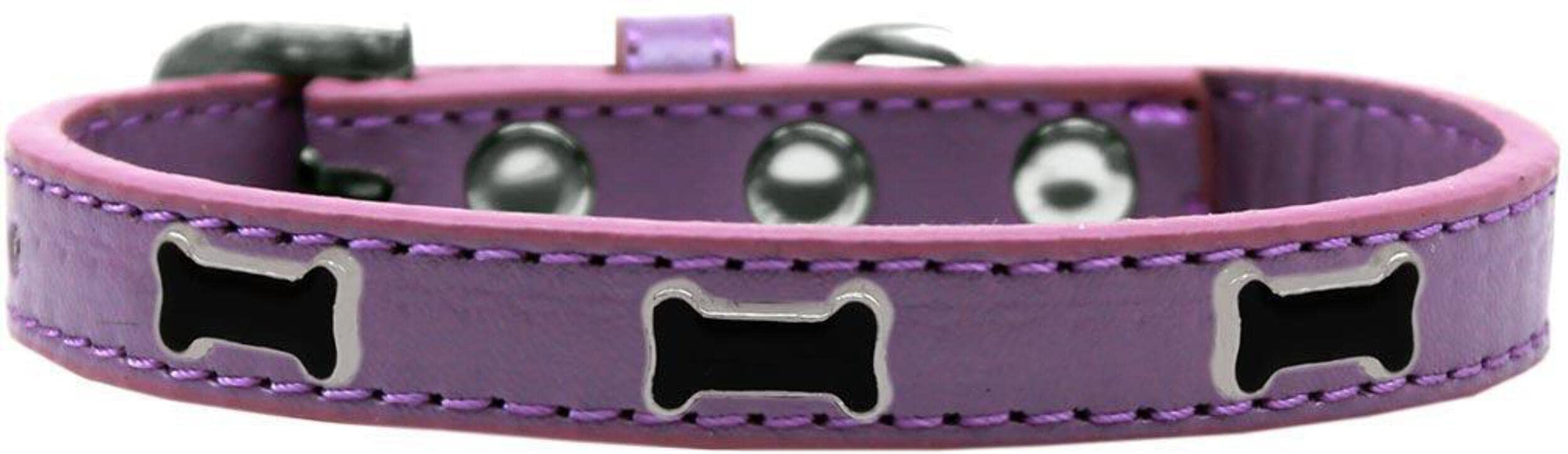 Mirage Pet Products Black Bone Widget Dog Collar Gold Ice Cream, Size 20