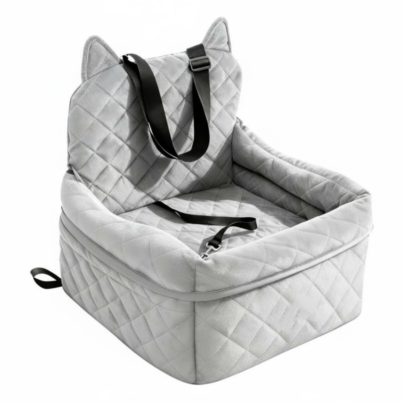 Dog Car Seat Bed Removable Washable Car Dog Bed Portable for Dogs, Gray