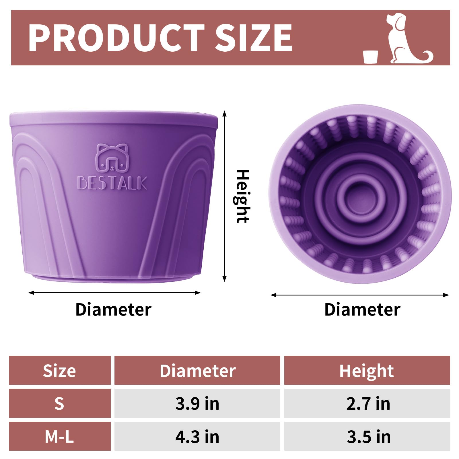 Dog Lick Bowl, Bestalk Anxiety Relief Slow Feeder Dog Freeze Mat Treat Dispenser, Non-Slip Licking Bowl Enrichment Toys For Smal