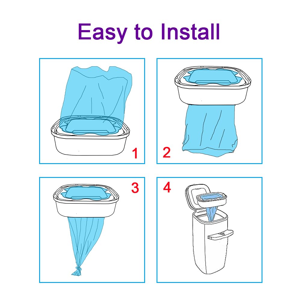 8 Pack Cat Litter Refill Bags Cartridge Compatible With Genie Cat Litter Standard And Plus Pails