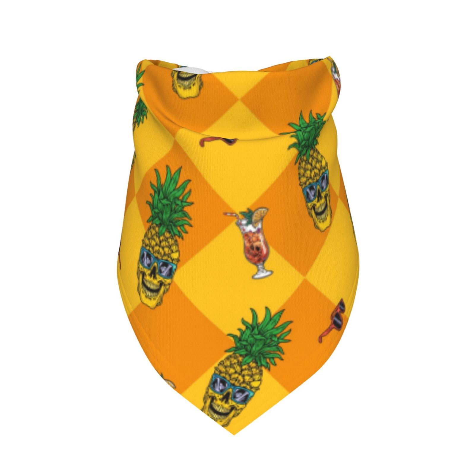 Pineapple Skull Eyes Cool Summer Dog Bandana Scarf Triangle Bibs Pet Accessories Cat Kerchief