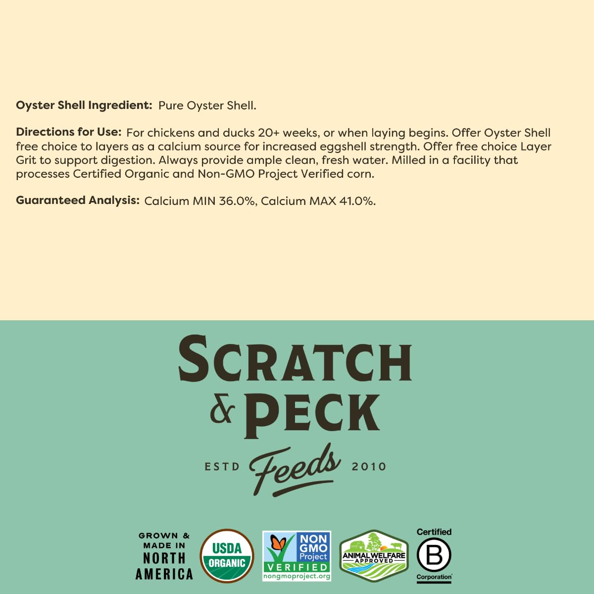Scratch and Peck Feeds Cluckin Good Oyster Shell Supplement for Chickens and Ducks - 4-lbs - 9300-04