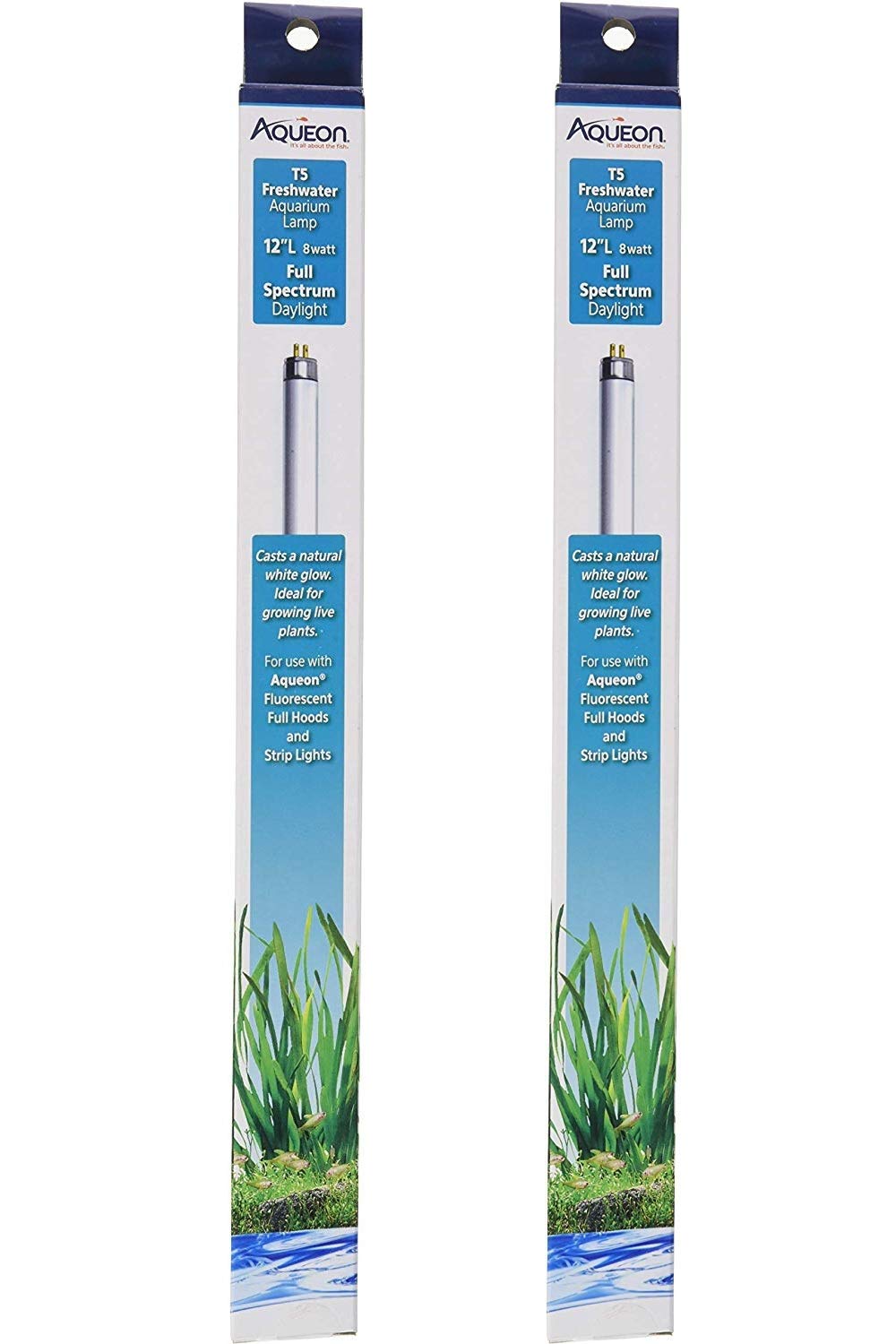 Aqueon 2 Pack Of T5 Freshwater Aquarium Lambs, 8 Watt, 12 Inches Long, Full Spectrum Daylight Ideal For Growing Live Plants