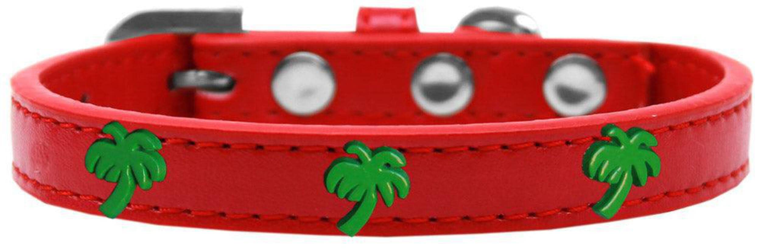 Mirage Pet Products Green Palm Tree Widget Dog Collar Aqua Size 14, Aqua