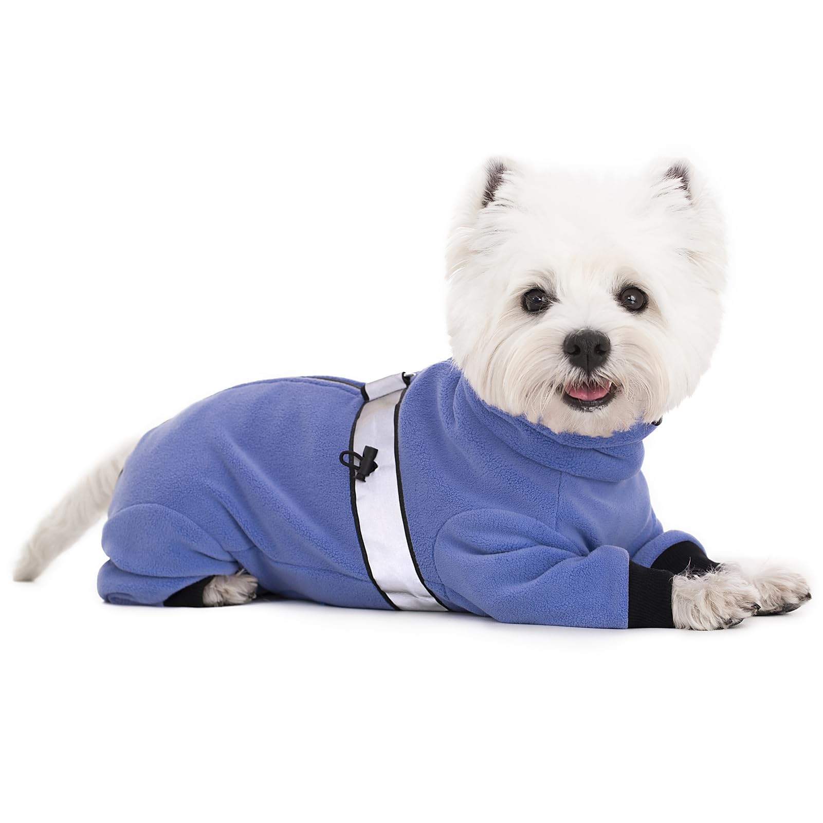 Polar Fleece Dog Pajamas Bodysuit - Small Medium Dog Winter Jacket & Sweater - Four-Legged Warm Clothes