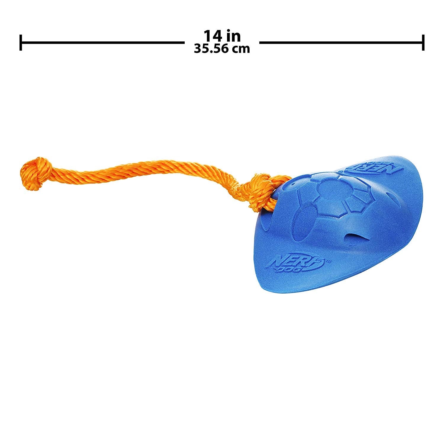Nerf Dog Tug Ray Interactive Squeaker Toy, Lightweight & Durable, 14 for Medium/Large Breeds, Blue/Orange