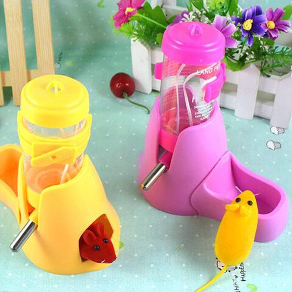 Guardians Hamster Water Bottle, Little Pet Automatic Drinking Bottle with Food Container Base Hut Hanging Water Feeding Bottles