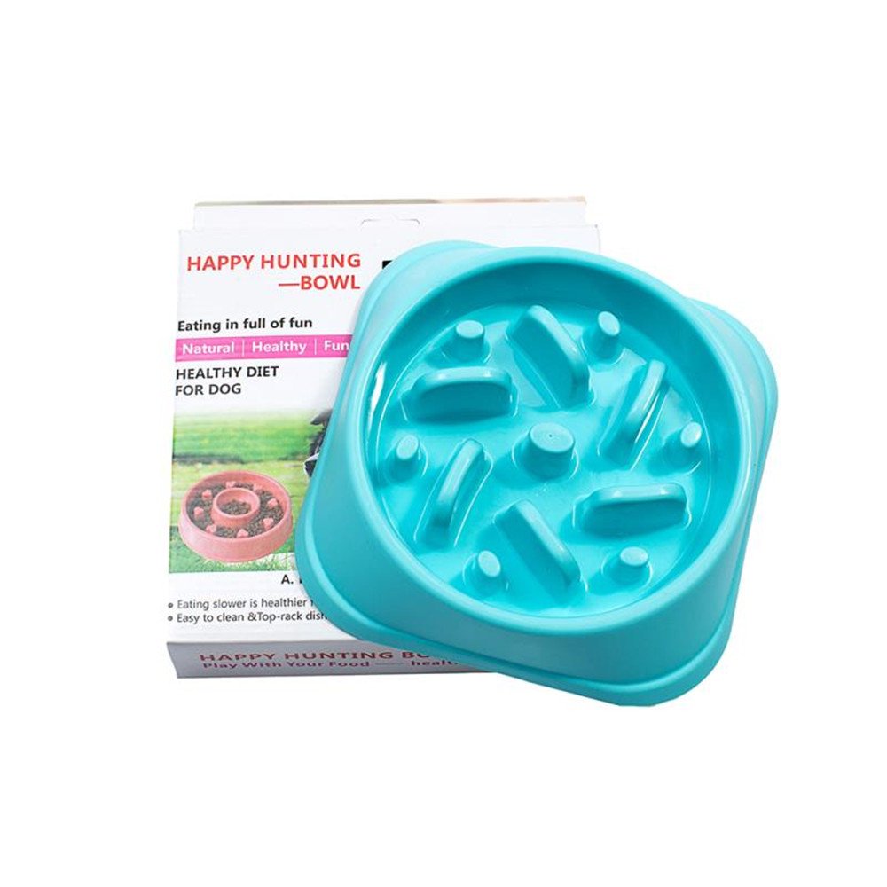 Rinsduall Slow Feeder Dog Bowl - Interactive Feeder - Slow Down Feed Pet Feeding Bowl