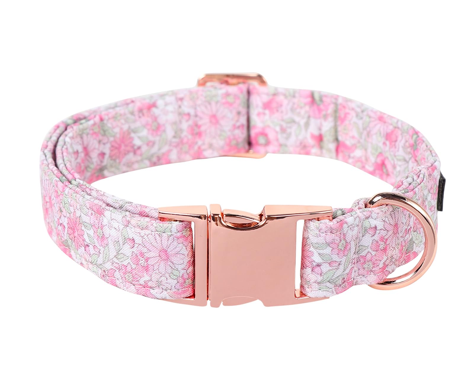 Lionet Paws Floral Dog Collar, Heavy-Duty Cute Pink Flower Collar With Metal Buckle Pet For Puppy And Cats, X Small, Neck 8-12 I