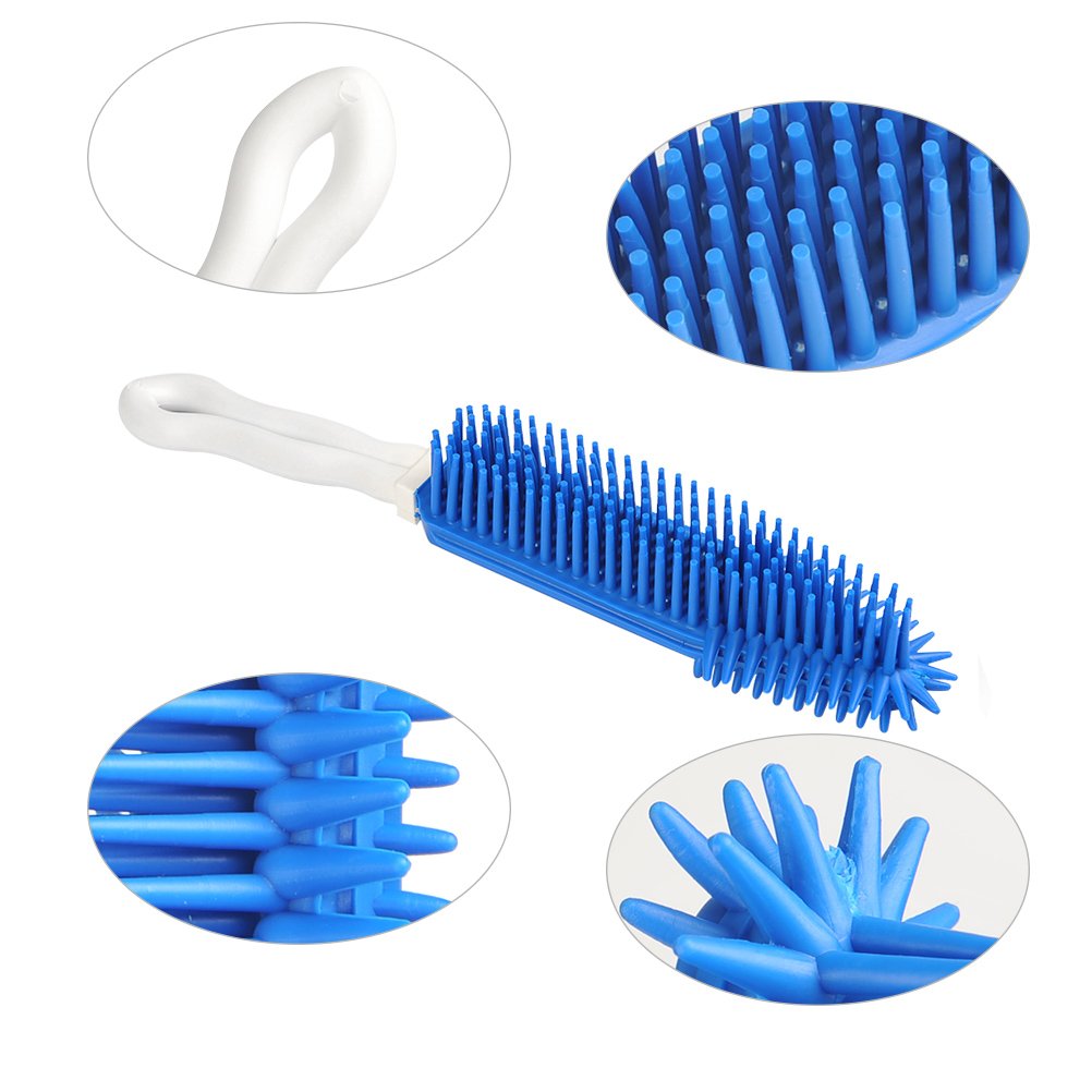 [2Pcs] Pet Hair Remove Brush, Car & Auto Detailing Brush Portable Dogs Cats Hair&Lint Remover Brush Rubber Massage Brush For Furniture, Car Interiors, Carpet (Blue And Green)
