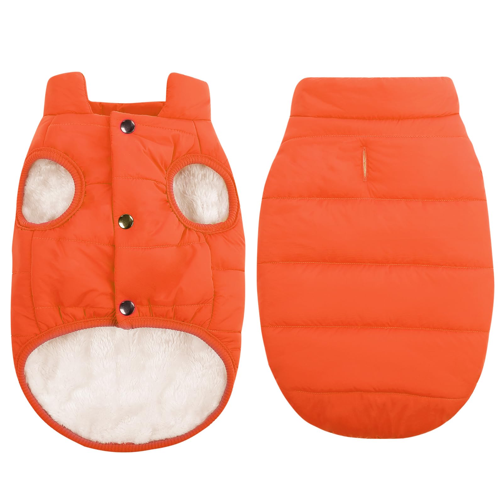 Asenku Windproof Dog Winter Coat Waterproof Dog Jacket Warm Dog Vest Cold Weather Pet Apparel With 2 Layers Fleece Lined For Small Medium Large Dogs (Orange, 3Xl)