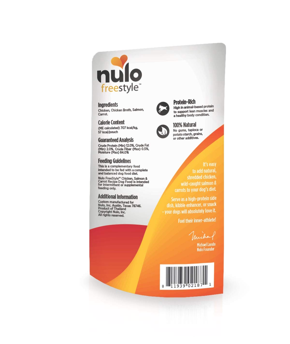 Nulo Freestyle Chicken, Salmon & Carrot in Broth Real Meat Dog Food Topper, 2.8 Ounce (Pack of 6)