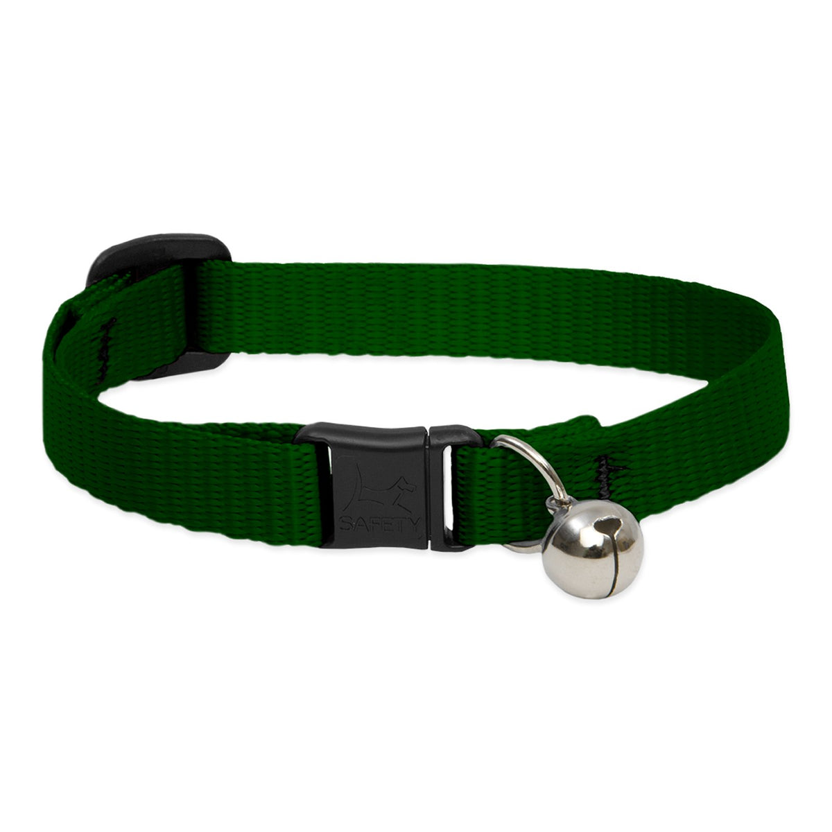 LupinePet Basics 1/2&quot; Green Cat Safety Collar with Bell , 8-12&quot;