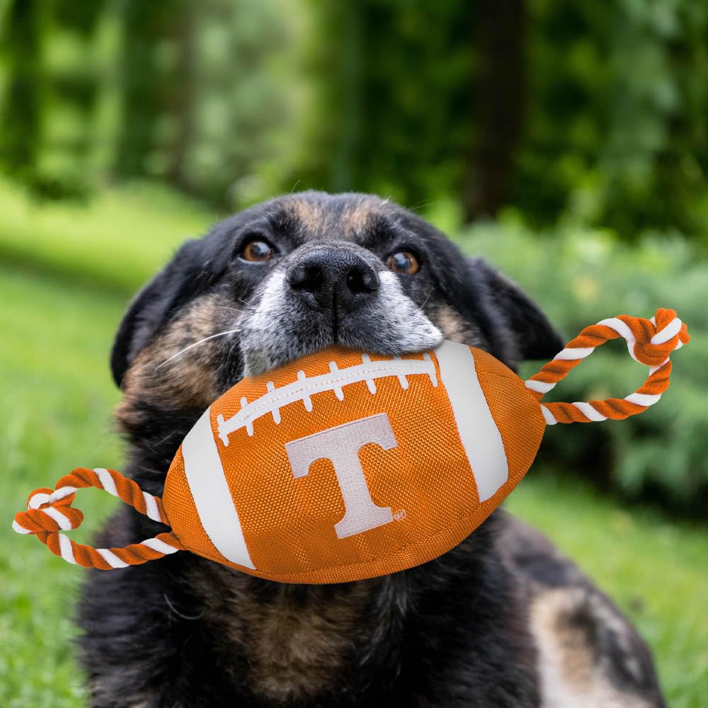 Pets First NCAA Tennessee Volunteers Football Dog Toy, Tough Quality Nylon Materials, Strong Pull Ropes, Inner Squeaker, Collegi