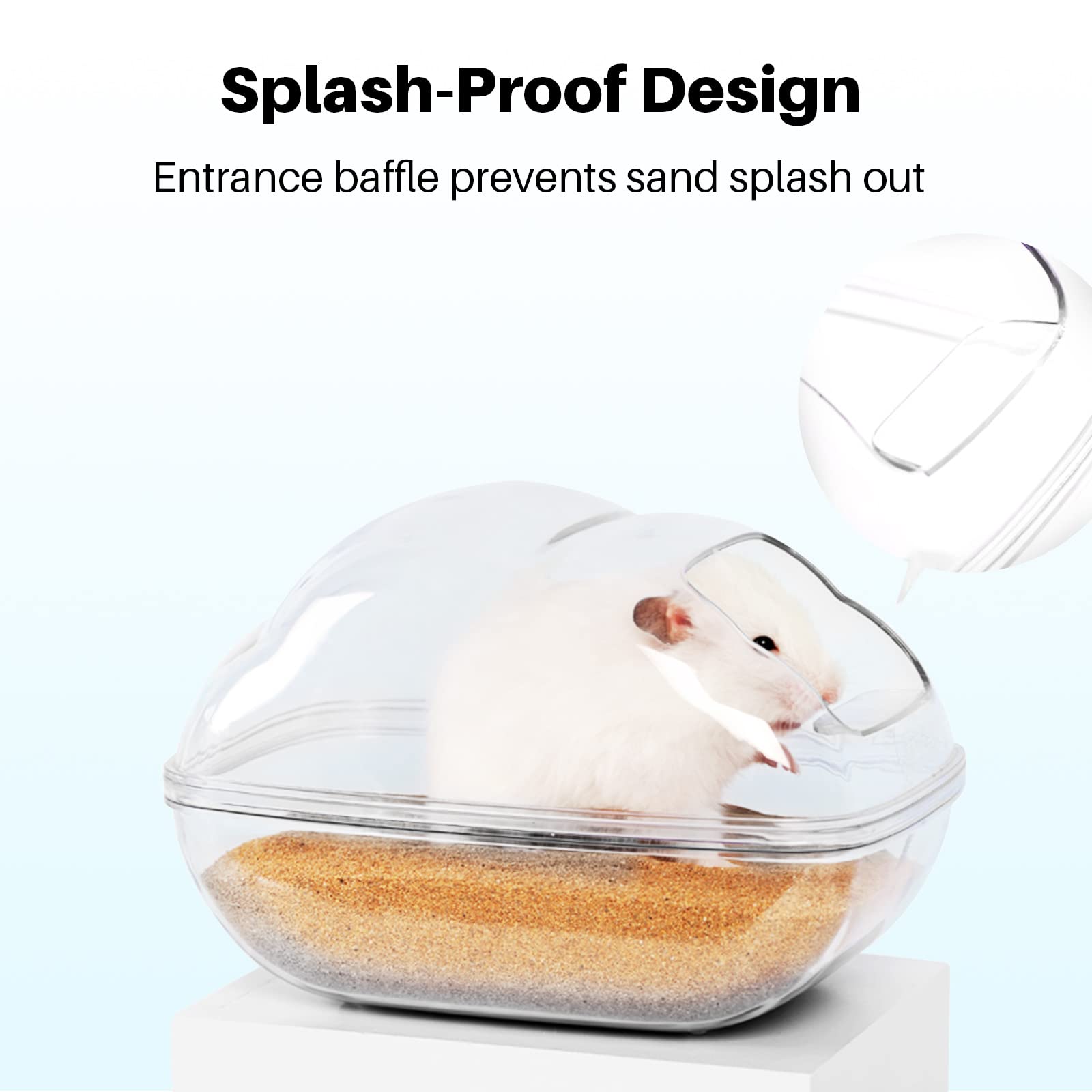 Bucatstate Sand Bath Container For Hamster Large Transparent Hamster Toilet With Scoop Dwarf Sandbox Dust Bathtub Small Animals