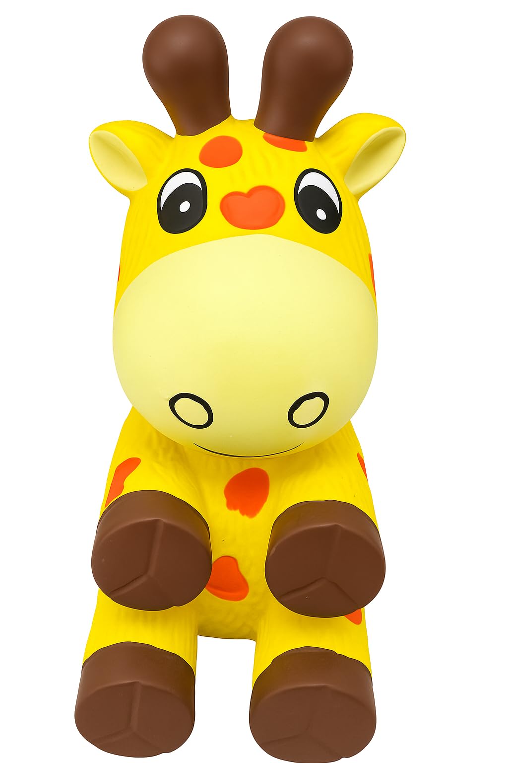 WAGGYTAILS Latex Rubber Giraffe Face Dog Toy (Made in U.A.E)  Squeaky, ChewResistant, Bright Yellow Animal Shape Toy Designed 