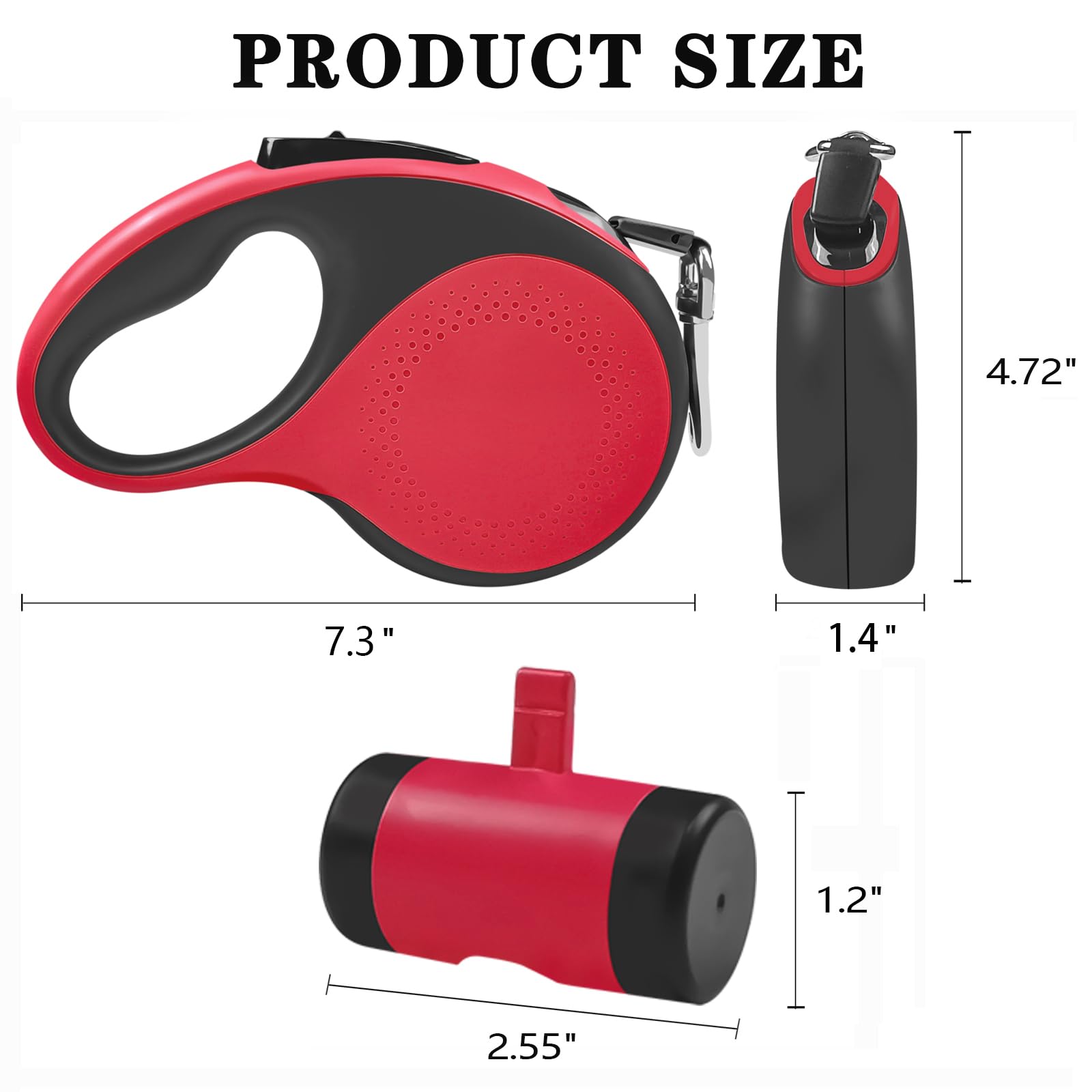 Huhaneon Retractable Dog Leash With Waste Bag Dispenser And Flashlight, 16Ft Dog Leash For Small Medium Dogs Up To 66Lbs, One Bu