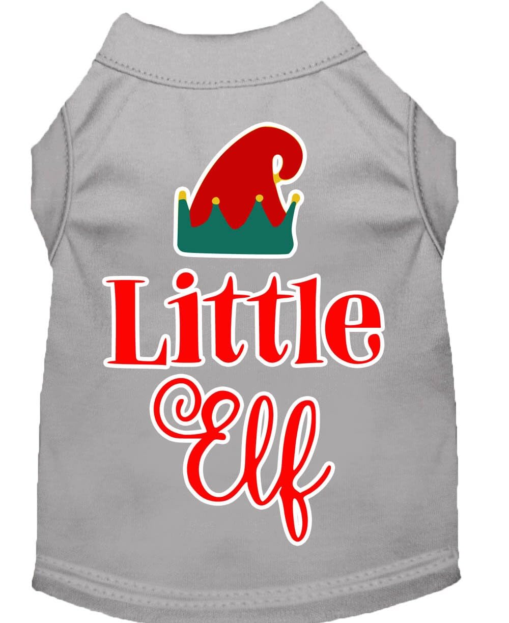 Christmas Pet Dog & Cat Shirt Screen Printed, &quot;Little Elf&quot; Baby Blue XS (0-3 lbs.)