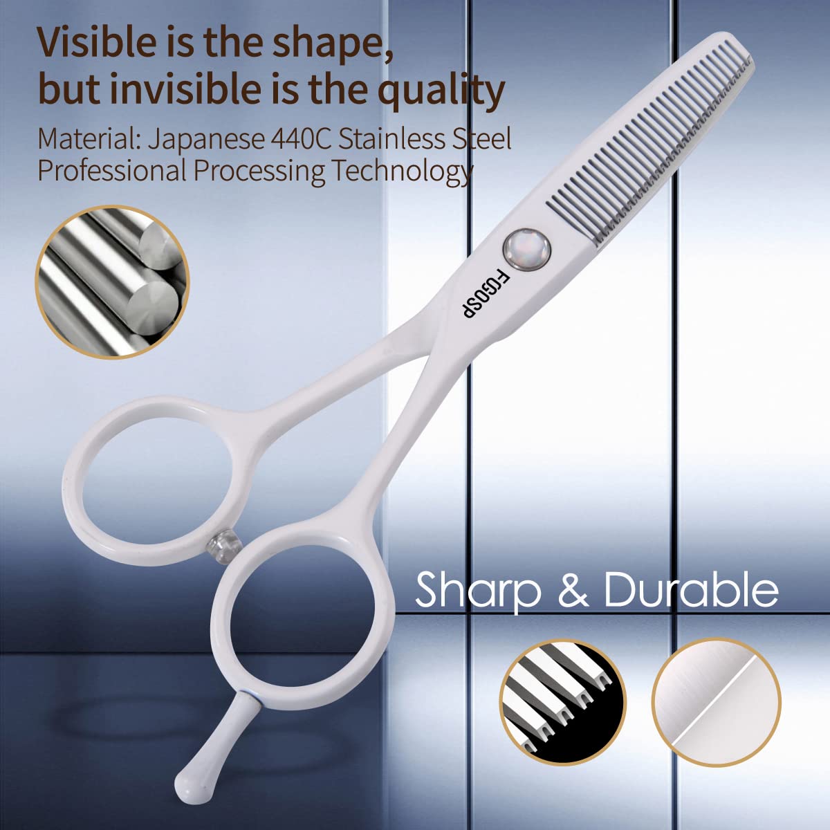 Fogosp 5 In Thinning Shears For Dogs Grooming Face For Small Dogs Eyes Face Paw Professional Small Cat Grooming Scissors(5'' Ble
