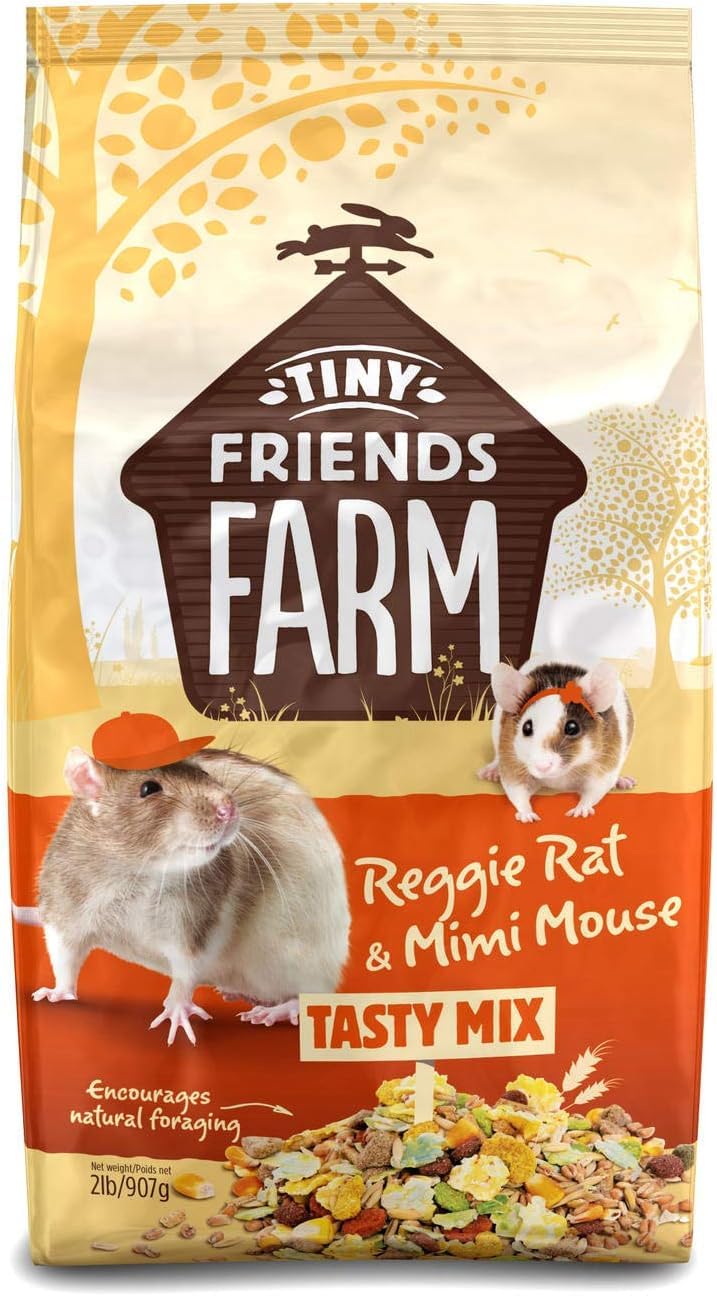 Supreme Petfoods 2-Pack of Tiny Friends Farm Reggie Rat and Mimi Mouse Tasty Mix, 2 Pounds Each
