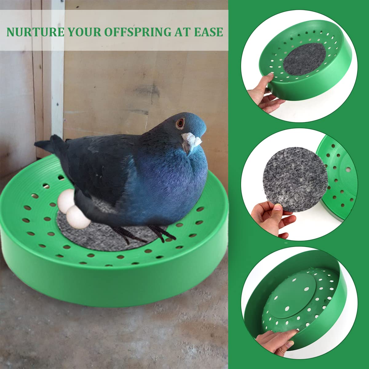 10 Pcs Plastic Pigeon Nest Bird Nest Bowls Pigeon Nest Bowl Breeding Hatching Nest For Pigeons Quails Breeding Hatching
