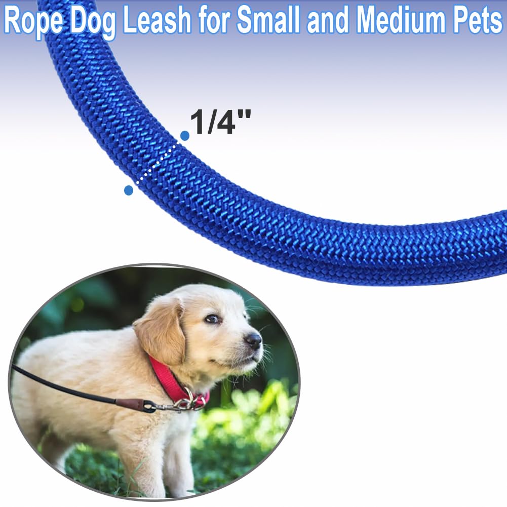 Sepxufore Small Dog Leash, 1/4'' By 6/8/10 Ft Lightweight Strong Nylon Rope Leash, Bright Classic Lead For Small Pets/Puppy/Cat