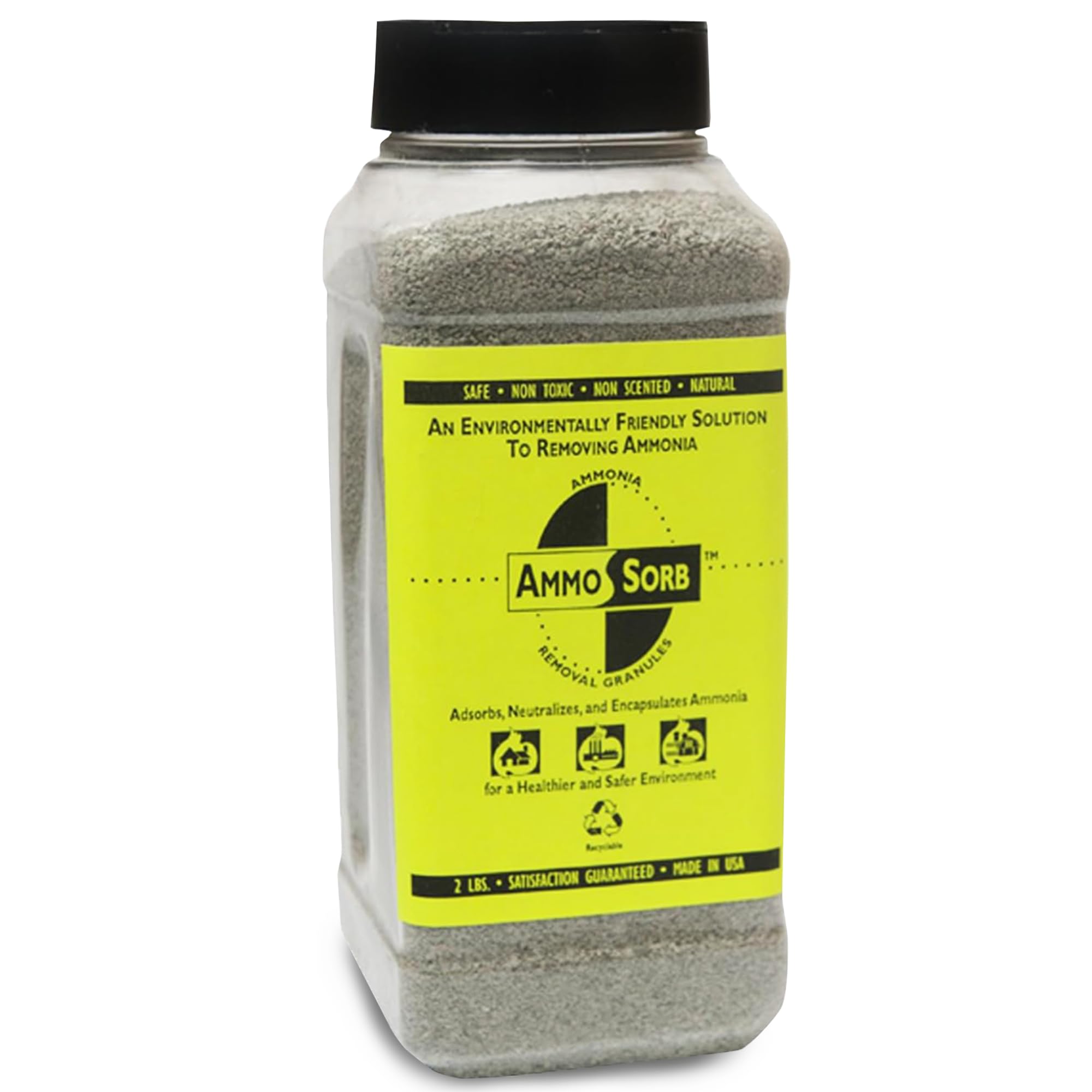 Ammosorb - Natural Ammonia Odor Elimination Deodorizer Granules: 2 Lb. - Powerful Odor Eliminator For Strong Odor - Works As Cat