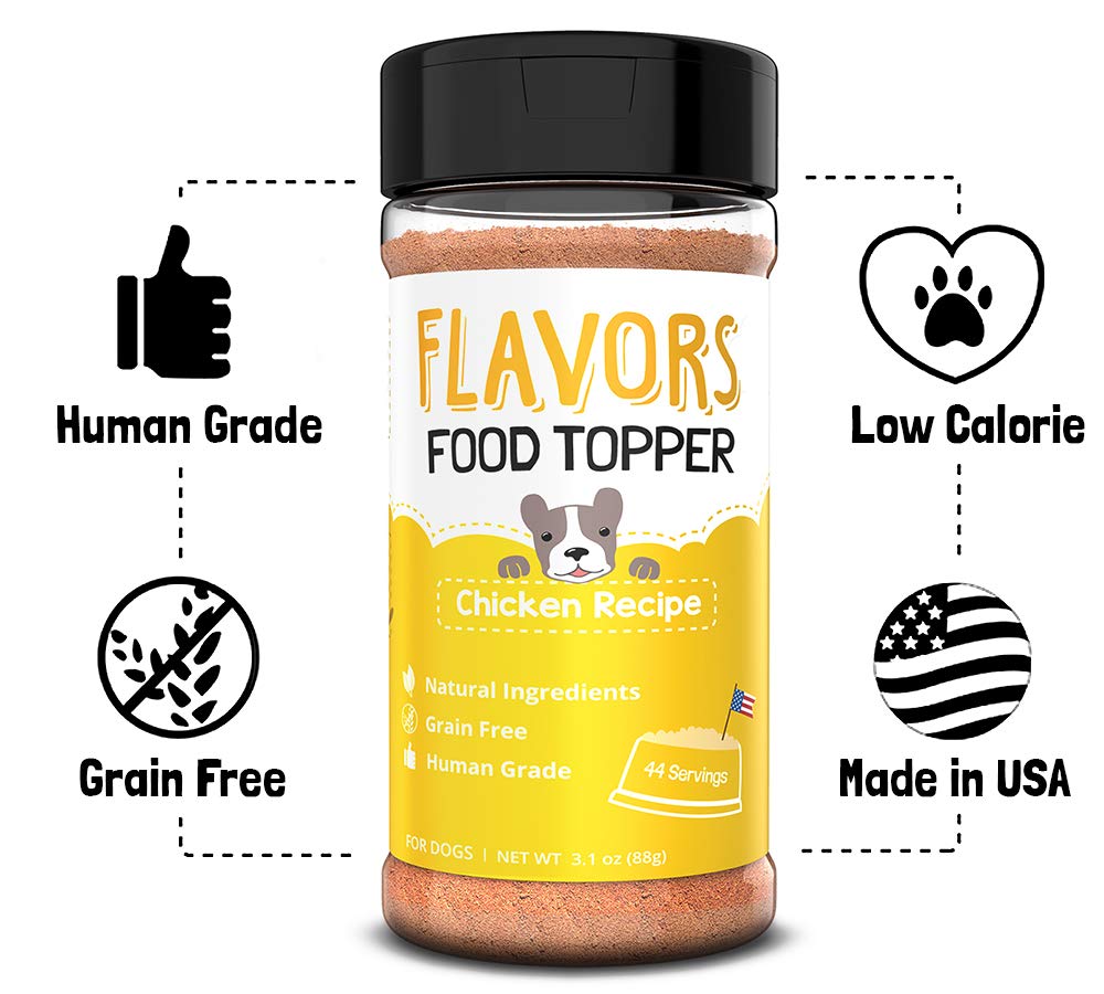 BEAUMONT BASICS Flavors Food Topper and Gravy for Dogs - Chicken Recipe with Bone Broth, 3.1 oz. - Natural, Grain Free - Perfect