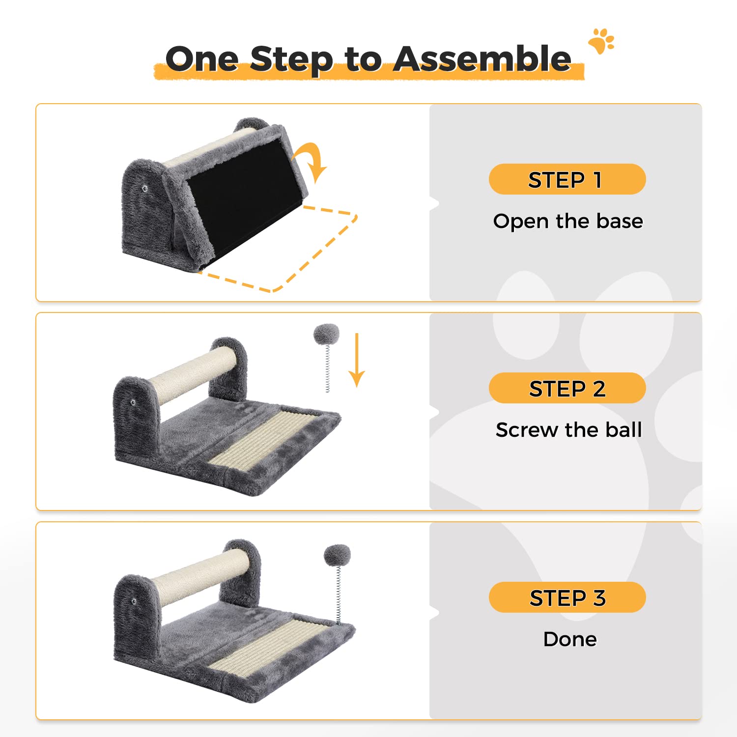 Pawz Road Cat Scratching Post And Pad, Sisal-Covered Scratch Posts And Pads With Play Ball Great For Kittens And Cats