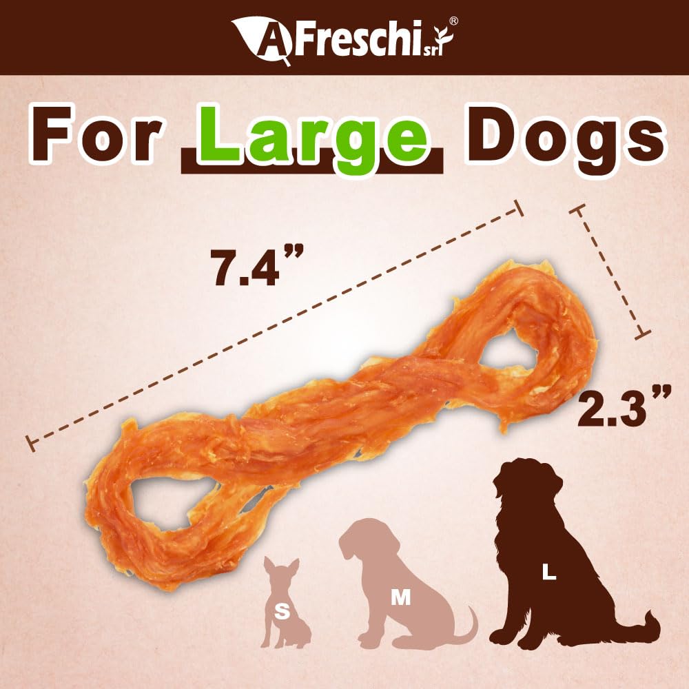 Afreschi Natural Turkey Tendon Rope (L) 1 Unit per Pack, Dog Treats for Signature Series, All Natural Human Grade Puppy Chew, Tu