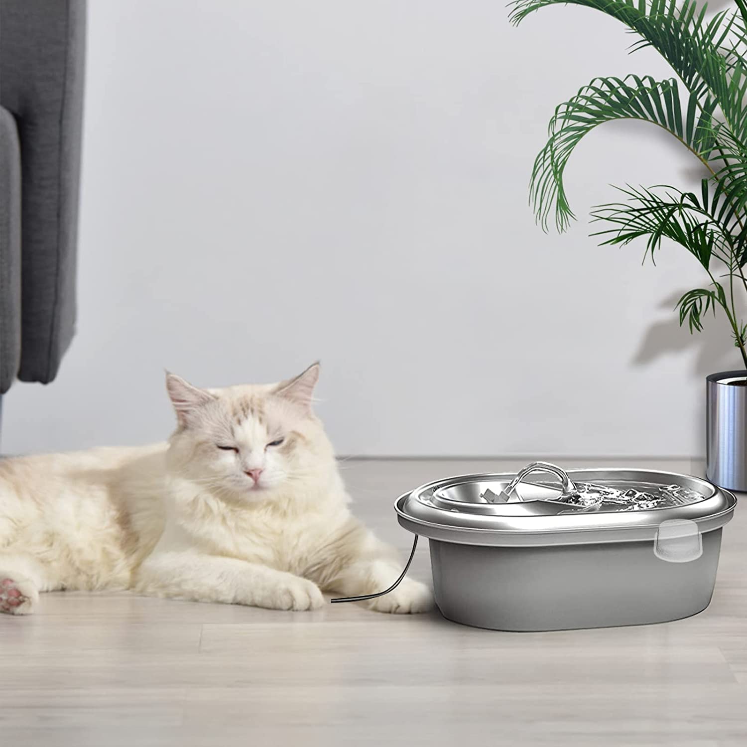 Cat Water Fountain Filters, Compatible With Stainless Steel Pet Fountain 8 Filters With 8 Sponges Replacement Filters For Cat Fountain (12 Filters& 12 Sponges)