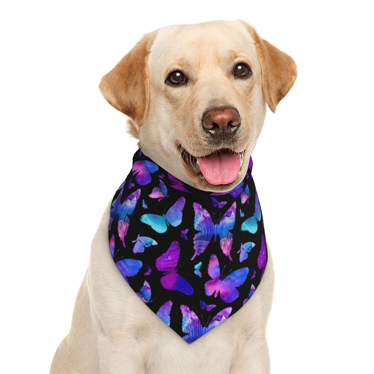 Butterfly Blue Purple Dog Bandana Scarf Triangle Bibs Pet Accessories Cat Kerchief