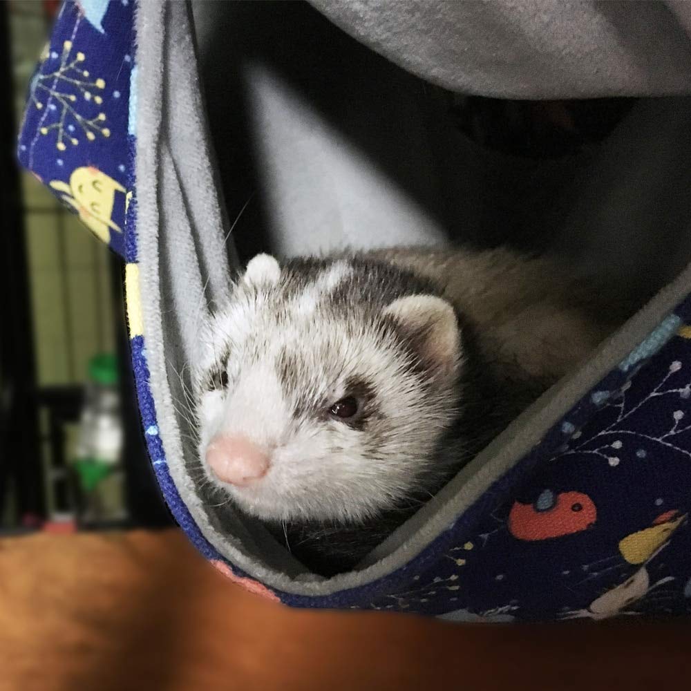 Fulue Ferret Rat Hammock Bed Nation Cage Accessories Kit Set Staff House And Hideouts Cave For Guinea Pig Ferret 13.8Inch
