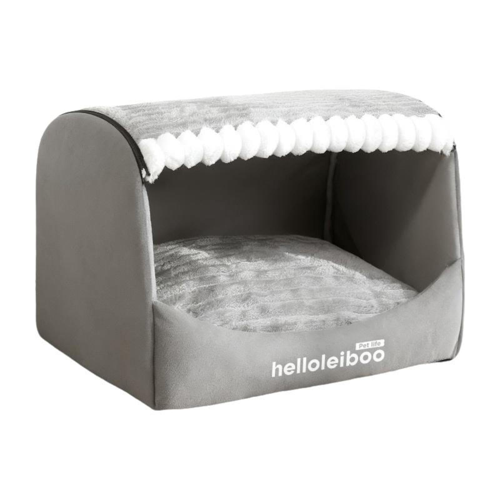 MERISHOPP Dog Bed, machinecleanable Warm Calming Kennel, Removable Cover, for Large Dogs Pine Grey 35x30x30cm