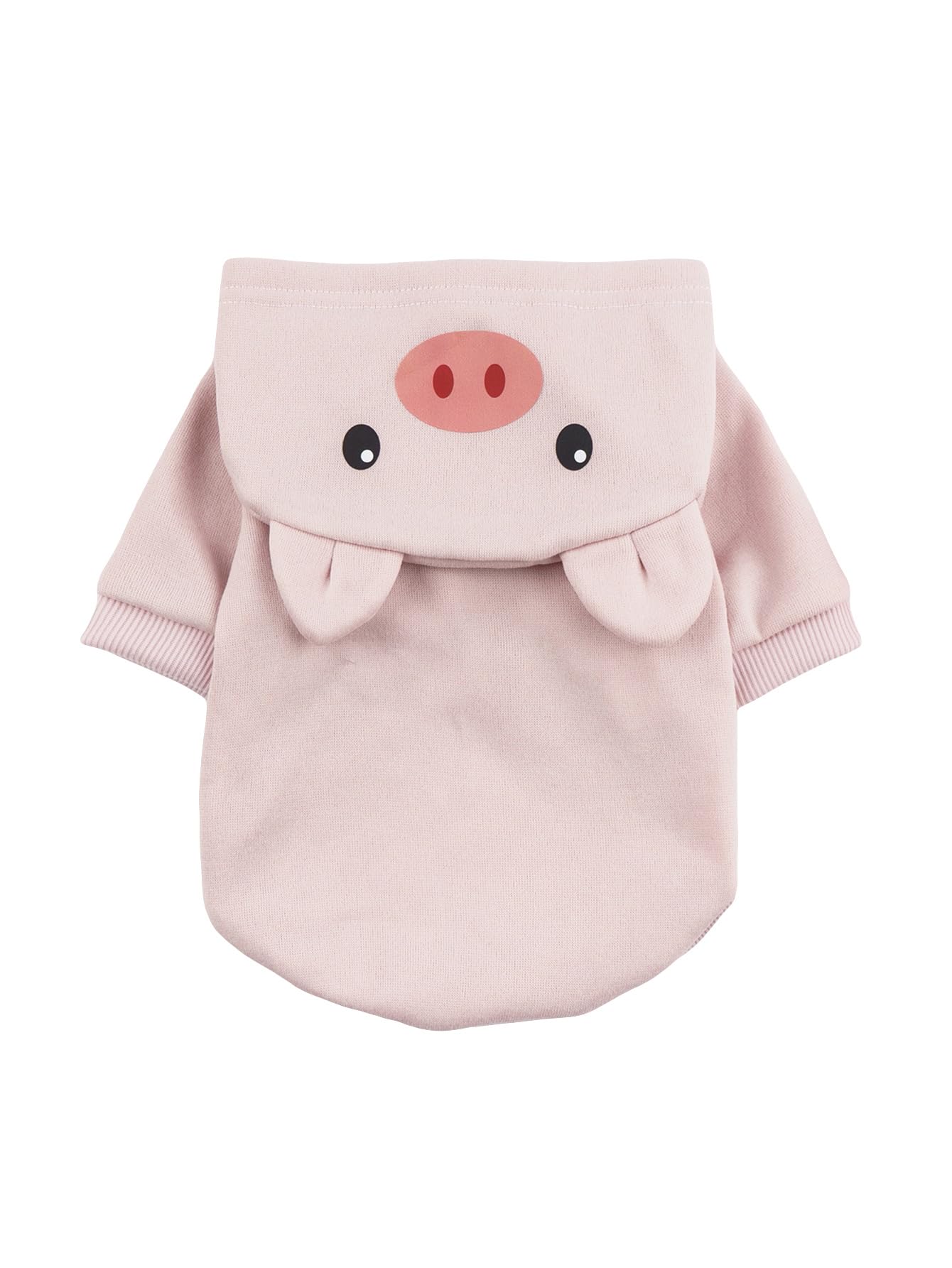 Qwinee Pig Dog Hoodie Dog Warm Jacket Coat Puppy Sweatshirt Christmas Halloween Dog Costume Cosplay Winter Dog Clothes Pet Apparel For Small Medium Dogs Cats Kitten Light Pink Xl